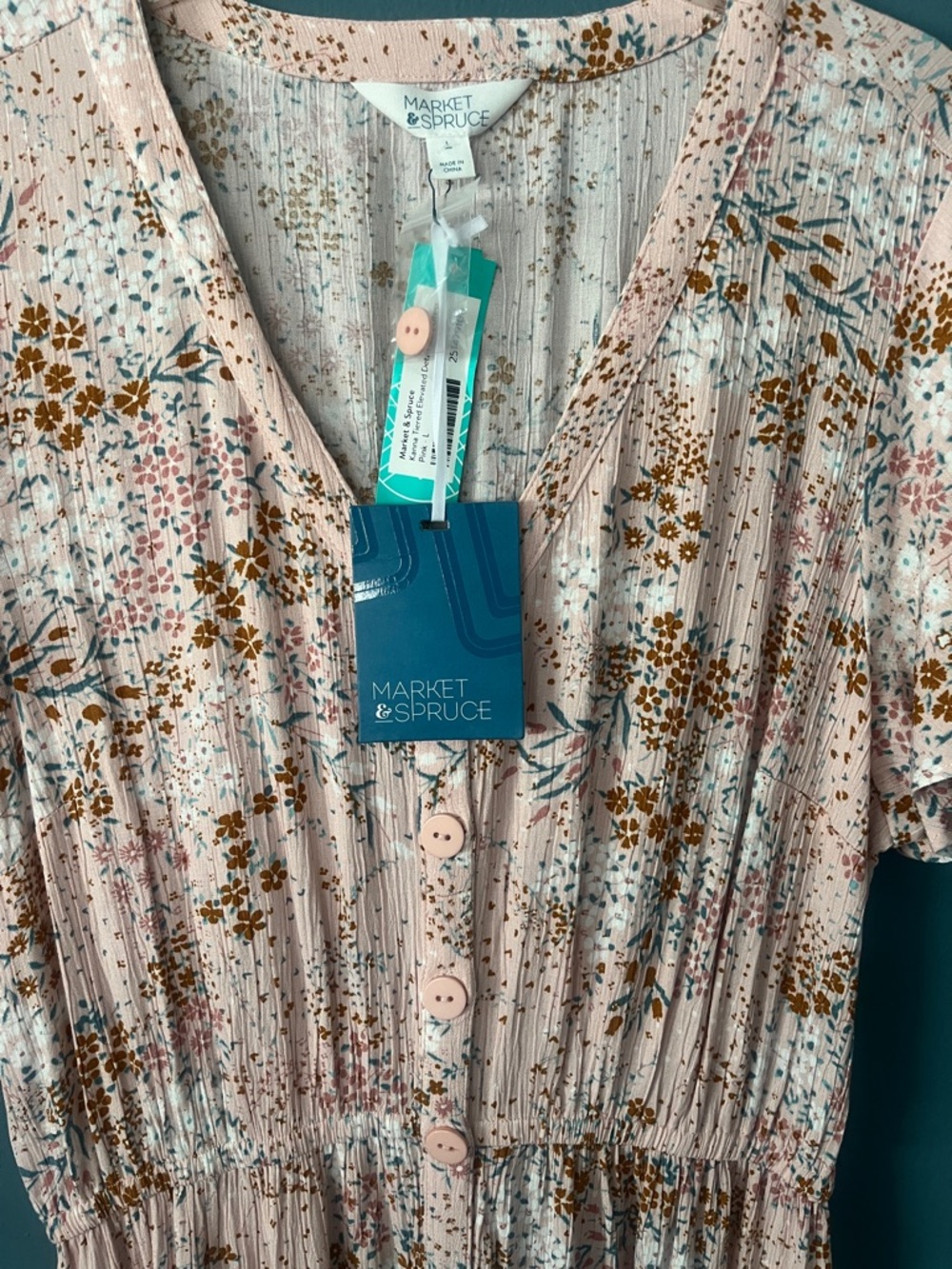 Market & Spruce Blush Pink Floral Button-Front Maxi Dress - Picture 2 of 9